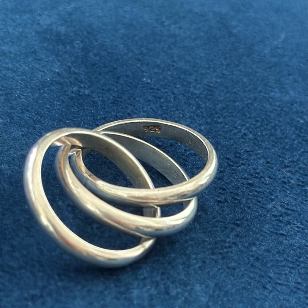 Three Piece Unbranded Sterling Silver Boho Hippie Ring Set - Picture 5 of 5